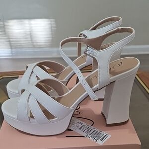 Wild Pair White Strappy Platform Heels